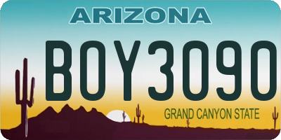AZ license plate BOY3090