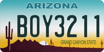 AZ license plate BOY3211
