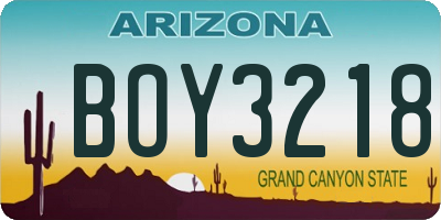 AZ license plate BOY3218