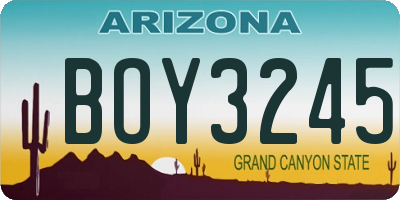 AZ license plate BOY3245