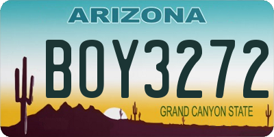 AZ license plate BOY3272