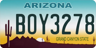 AZ license plate BOY3278