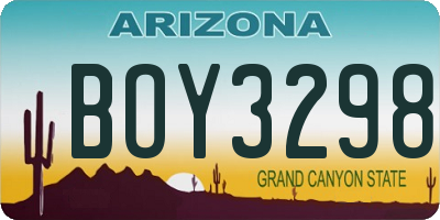 AZ license plate BOY3298