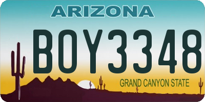 AZ license plate BOY3348