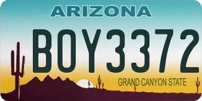 AZ license plate BOY3372