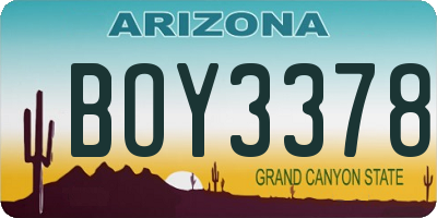 AZ license plate BOY3378