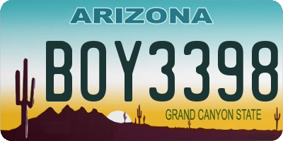 AZ license plate BOY3398