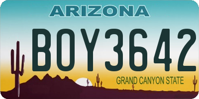AZ license plate BOY3642