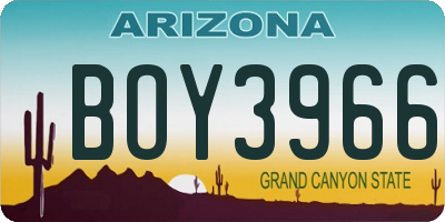 AZ license plate BOY3966
