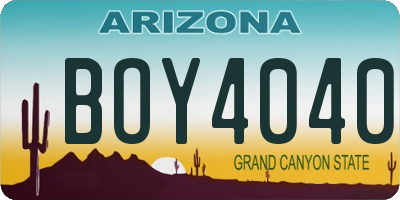 AZ license plate BOY4040