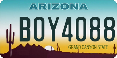 AZ license plate BOY4088