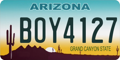 AZ license plate BOY4127