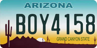 AZ license plate BOY4158
