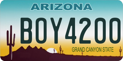 AZ license plate BOY4200