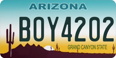 AZ license plate BOY4202