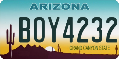 AZ license plate BOY4232