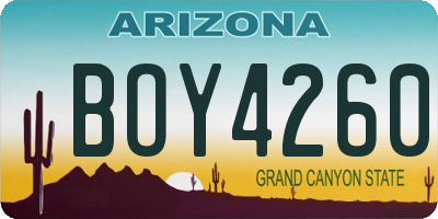 AZ license plate BOY4260