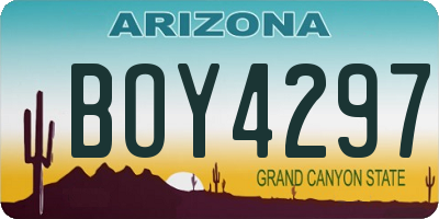 AZ license plate BOY4297