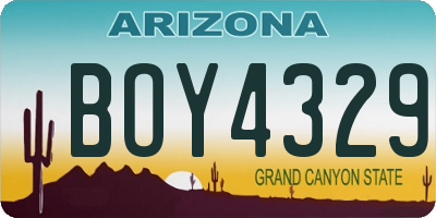 AZ license plate BOY4329
