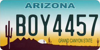 AZ license plate BOY4457
