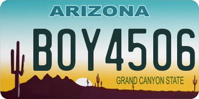 AZ license plate BOY4506