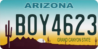AZ license plate BOY4623