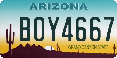 AZ license plate BOY4667