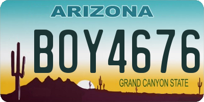 AZ license plate BOY4676
