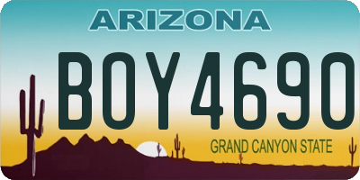 AZ license plate BOY4690