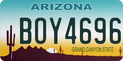 AZ license plate BOY4696