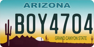 AZ license plate BOY4704