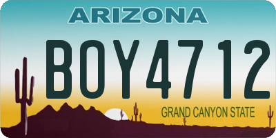 AZ license plate BOY4712