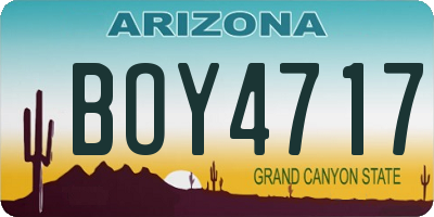 AZ license plate BOY4717