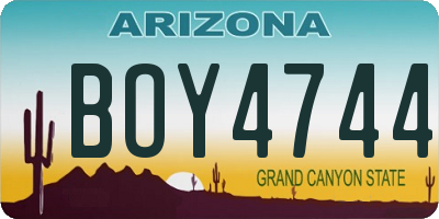 AZ license plate BOY4744