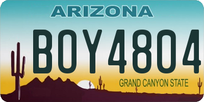 AZ license plate BOY4804