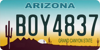 AZ license plate BOY4837
