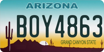 AZ license plate BOY4863