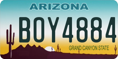 AZ license plate BOY4884