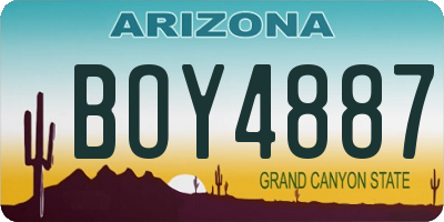 AZ license plate BOY4887