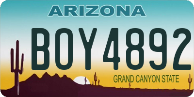 AZ license plate BOY4892