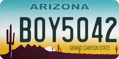 AZ license plate BOY5042
