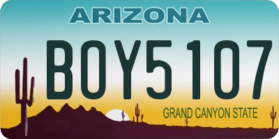 AZ license plate BOY5107