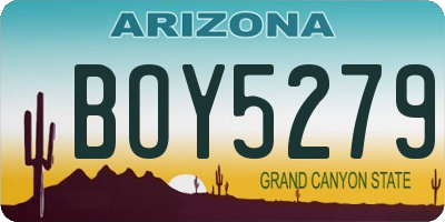 AZ license plate BOY5279