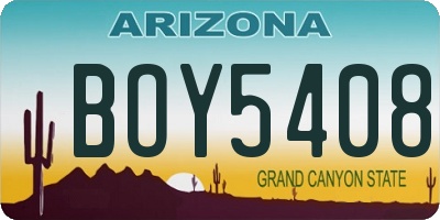 AZ license plate BOY5408