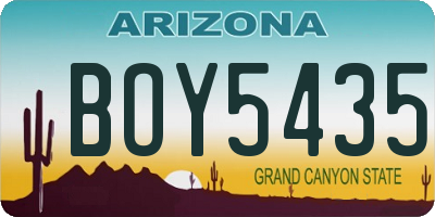 AZ license plate BOY5435