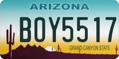 AZ license plate BOY5517