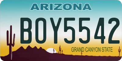 AZ license plate BOY5542