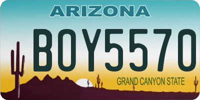 AZ license plate BOY5570