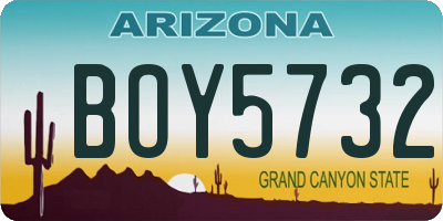 AZ license plate BOY5732