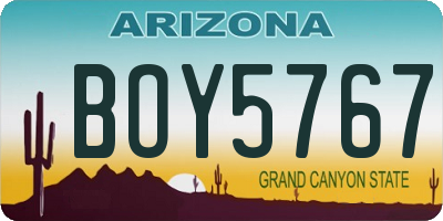 AZ license plate BOY5767